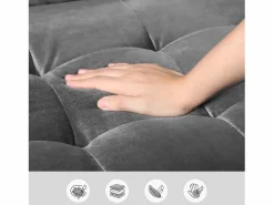 DripeX Sofá con 2 escandinavos 2 plazas, mini sofá de brazo enrollado en terciopelo de loveseat, sillón de sala de estar con reposabrazos, 121x77x87cm - Gris Discount