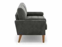 DripeX Sofá con 2 escandinavos 2 plazas, mini sofá de brazo enrollado en terciopelo de loveseat, sillón de sala de estar con reposabrazos, 121x77x87cm - Gris Discount
