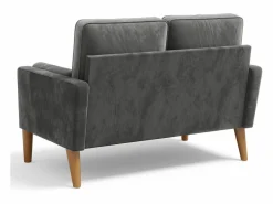 DripeX Sofá con 2 escandinavos 2 plazas, mini sofá de brazo enrollado en terciopelo de loveseat, sillón de sala de estar con reposabrazos, 121x77x87cm - Gris Discount