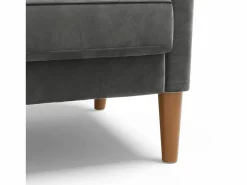 DripeX Sofá con 2 escandinavos 2 plazas, mini sofá de brazo enrollado en terciopelo de loveseat, sillón de sala de estar con reposabrazos, 121x77x87cm - Gris Discount