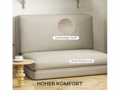 Sofá convertible 3 en 1, terciopelo , colchón grueso, plegable y cómodo, carga 240 kg (275x120x10cm)^ Online