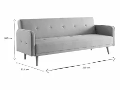 Miliboo Sofá convertible 3 plazas diseño escandinavo oscuro ULLA Gris Sale
