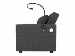 OKWISH Sofá convertible con puerto USB y soporte para teléfono, respaldo ajustable - Pana oscuro Gris Best