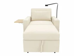 OKWISH Sofá convertible con puerto USB y soporte para teléfono, respaldo ajustable - Pana Beige Clearance