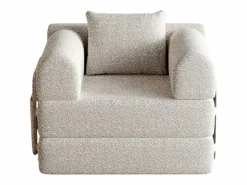 OKWISH Sillón Cama|Sofá convertible con reposabrazos acolchados y bolsillos laterales, estructura de metal - Chenilla