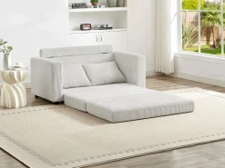 Vente-unique Sofá convertible de 2 plazas MIRTO en pana Beige Hot