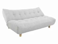Miliboo Sofá convertible diseño escandinavo y roble YUMI Gris Hot