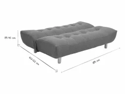 Miliboo Sofá convertible diseño escandinavo y roble YUMI Gris Hot