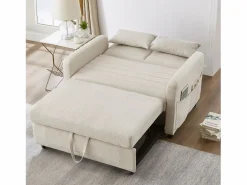 ModernLuxe Sofá - 2 Plazas|Sofá Cama|Sofá convertible doble 114 x 77 x 82.5 cm - respaldo ajustable en tres niveles - tejido de algodón y lino -