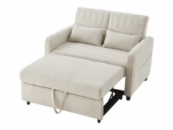 ModernLuxe Sofá - 2 Plazas|Sofá Cama|Sofá convertible doble 114 x 77 x 82.5 cm - respaldo ajustable en tres niveles - tejido de algodón y lino -