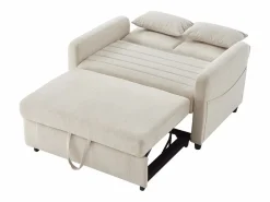 ModernLuxe Sofá - 2 Plazas|Sofá Cama|Sofá convertible doble 114 x 77 x 82.5 cm - respaldo ajustable en tres niveles - tejido de algodón y lino -