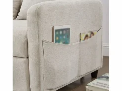 ModernLuxe Sofá - 2 Plazas|Sofá Cama|Sofá convertible doble 114 x 77 x 82.5 cm - respaldo ajustable en tres niveles - tejido de algodón y lino -