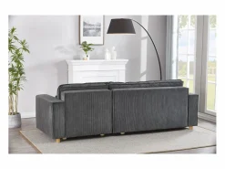 Concept-Usine Sofá convertible esquinero 4 plazas de pana COSY Gris Outlet
