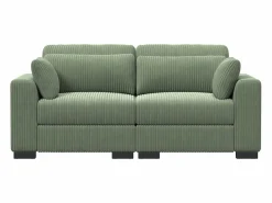 Sofá Escandinavo|Sofá Vintage|Sofá convertible express de 2 plazas en tela - con taburete con almacenaje - sofá esquinero de pana con otomana - moderno y cómodo