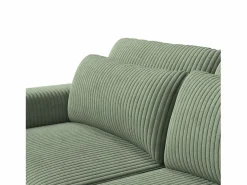 Sofá Escandinavo|Sofá Vintage|Sofá convertible express de 2 plazas en tela - con taburete con almacenaje - sofá esquinero de pana con otomana - moderno y cómodo
