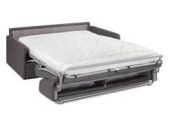 Vente-unique Sofá convertible exprés polipiel asiento viscoelástico 160 cm colchón 14 cm CALIFE Gris Best