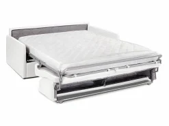 Vente-unique Sofás De Piel Sintética|Sofá convertible exprés polipiel asiento viscoelástico 160 cm colchón 14 cm CALIFE