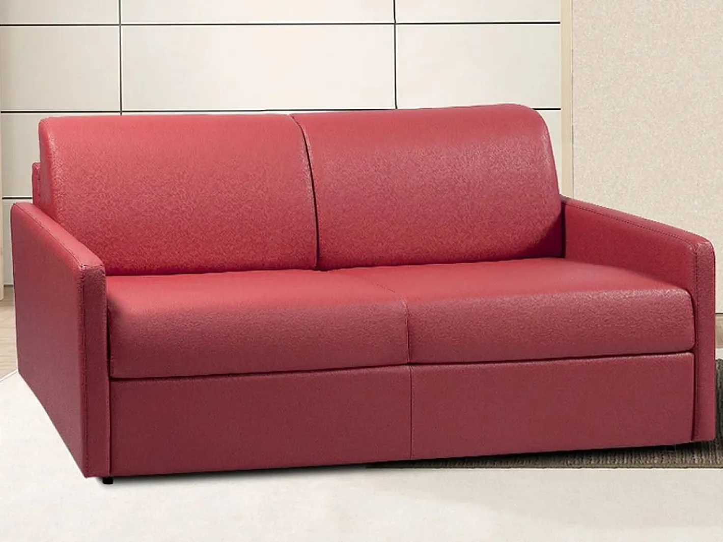 Sofá convertible exprés polipiel asiento espuma viscoelástica 160 cm colchón 22 cm CALIFE^Vente-unique New