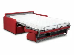 Vente-unique Sofás De Piel Sintética|Sofá convertible exprés polipiel asiento viscoelástico 140 cm colchón 14 cm CALIFE