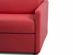 Vente-unique Sofás De Piel Sintética|Sofá convertible exprés polipiel asiento viscoelástico 140 cm colchón 14 cm CALIFE