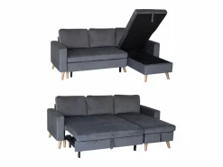 Sofá convertible JAMES 3 plazas en terciopelo^Happy Garden Sale