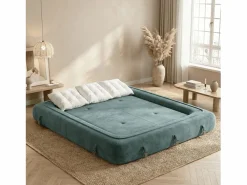 Sofá convertible Okoa 2 plazas - salvia y blanco Verde claro