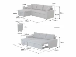 Sofá convertible TONY 3 plazas^Happy Garden Best