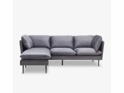 Modus Sofa Sofá Modular|Sofá de 3 palzas esquinero modular de terciopelo con patas negras Sortes