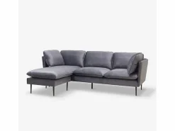 Modus Sofa Sofá Modular|Sofá de 3 palzas esquinero modular de terciopelo con patas negras Sortes