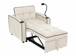 Sofá de 1 plaza - Sillón con portavasos y soporte para teléfono - terciopelo^ Discount