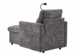 Sofá de 1 plaza con 2 bolsillos laterales - Sofá de salón con soporte para teléfono y espacio de almacenamiento oculto - Chenilla Gris Online