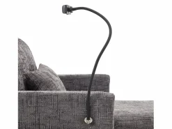 Sofá de 1 plaza con 2 bolsillos laterales - Sofá de salón con soporte para teléfono y espacio de almacenamiento oculto - Chenilla Gris Online