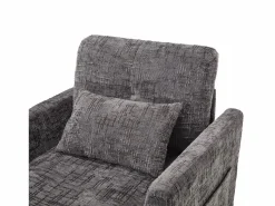 Sofá de 1 plaza con 2 bolsillos laterales - Sofá de salón con soporte para teléfono y espacio de almacenamiento oculto - Chenilla Gris Online