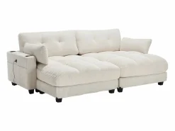Sofá de 1 plaza con reposabrazos - Sofá relax con 2 portavasos y bolsillos laterales - pana^ Discount