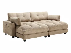 Sofá de 1 plaza con reposabrazos - Sofá relax con 2 portavasos y bolsillos laterales - pana^ Clearance