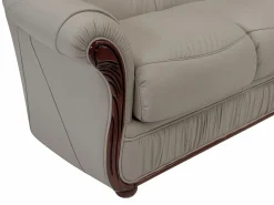 Vente-unique Sofá de 3 plazas 100% cuero de búfalo color DAPHNE Topo Hot