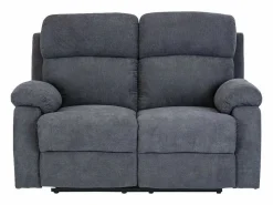Vente-unique Sofá de 3 plazas, 2 plazas + sillón tela gris TOLZANO Gris antracita Outlet
