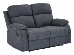 Vente-unique Sofá de 3 plazas, 2 plazas + sillón tela gris TOLZANO Gris antracita Outlet