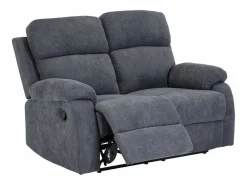 Vente-unique Sofá de 3 plazas, 2 plazas + sillón tela gris TOLZANO Gris antracita Outlet