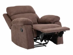 Vente-unique Conjunto Sofá Y Sillón|Sofá de 3 plazas, 2 plazas + sillón tela marrón TOLZANO