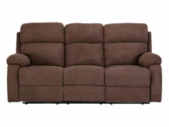 Vente-unique Conjunto Sofá Y Sillón|Sofá de 3 plazas, 2 plazas + sillón tela marrón TOLZANO