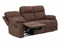 Vente-unique Conjunto Sofá Y Sillón|Sofá de 3 plazas, 2 plazas + sillón tela marrón TOLZANO