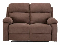 Vente-unique Conjunto Sofá Y Sillón|Sofá de 3 plazas, 2 plazas + sillón tela marrón TOLZANO