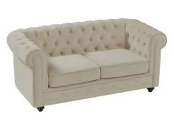 Sofá de 3 plazas, 2 plazas y sillón de terciopelo estilo CHESTERFIELD^Vente-unique Best