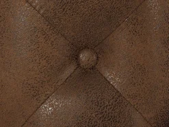 Vente-unique Sofá de 3 plazas chesterfield de microfibra con acabado de piel envejecida capitoné EDWINA Marru00f3n Outlet