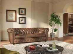 Vente-unique Todos Los Sofás|Sofás Y Sillones|Sofá de 3 plazas CHESTERFIELD de microfibra envejecida