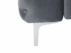 Vente-unique Sofá de 2 plazas chéster de terciopelo y patas de metal EDWINA Gris antracita Best