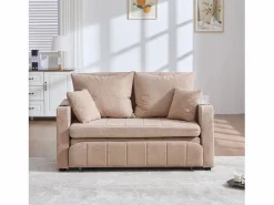 Sofá Relax|Sofá de 2 plazas con 4 cojines - Sofá relax con portavasos y bolsillos laterales - chenilla