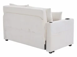 Sofá de 2 plazas con 4 cojines - Sofá relax con portavasos y bolsillos laterales - chenilla Beige Sale