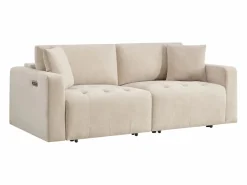 Vente-unique Sofá Relax|Sofá de 3 plazas con asiento deslizante eléctrico en tejido DIMARIAS